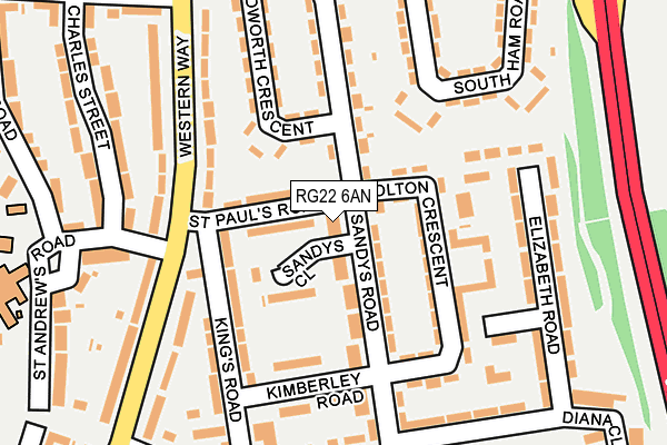 RG22 6AN map - OS OpenMap – Local (Ordnance Survey) RG22 6AN map - OS OpenMap – Local (Ordnance Survey)
