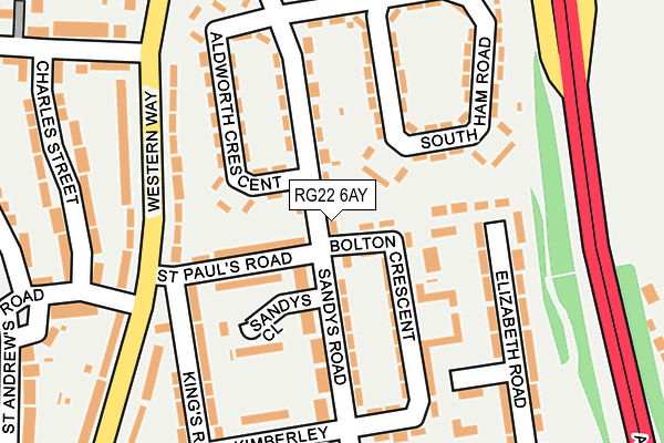RG22 6AY map - OS OpenMap – Local (Ordnance Survey) RG22 6AY map - OS OpenMap – Local (Ordnance Survey)