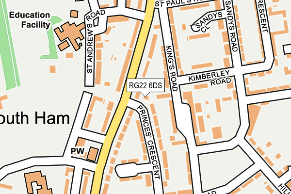 RG22 6DS map - OS OpenMap – Local (Ordnance Survey) RG22 6DS map - OS OpenMap – Local (Ordnance Survey)