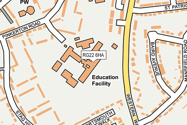 RG22 6HA map - OS OpenMap – Local (Ordnance Survey) RG22 6HA map - OS OpenMap – Local (Ordnance Survey)