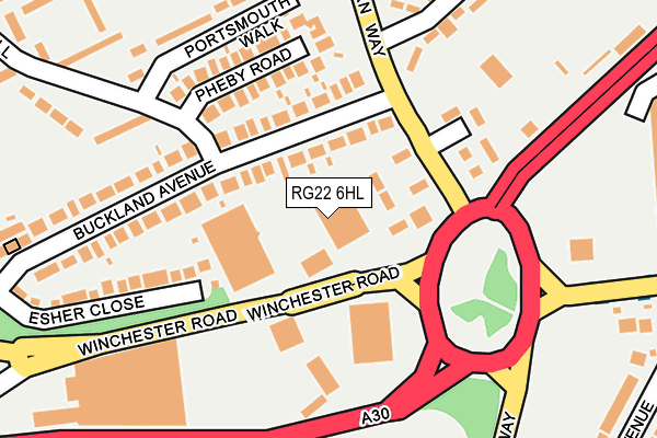 RG22 6HL map - OS OpenMap – Local (Ordnance Survey) RG22 6HL map - OS OpenMap – Local (Ordnance Survey)