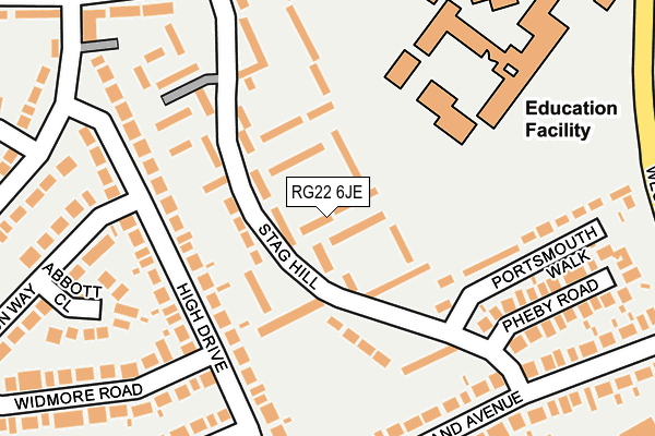 RG22 6JE map - OS OpenMap – Local (Ordnance Survey)