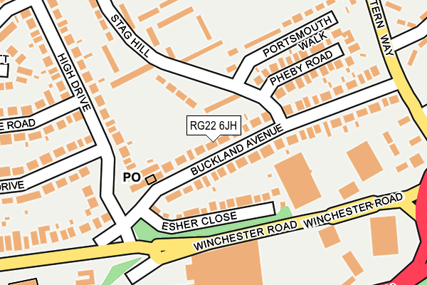 RG22 6JH map - OS OpenMap – Local (Ordnance Survey) RG22 6JH map - OS OpenMap – Local (Ordnance Survey)