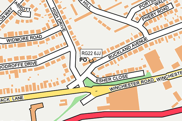RG22 6JJ map - OS OpenMap – Local (Ordnance Survey)