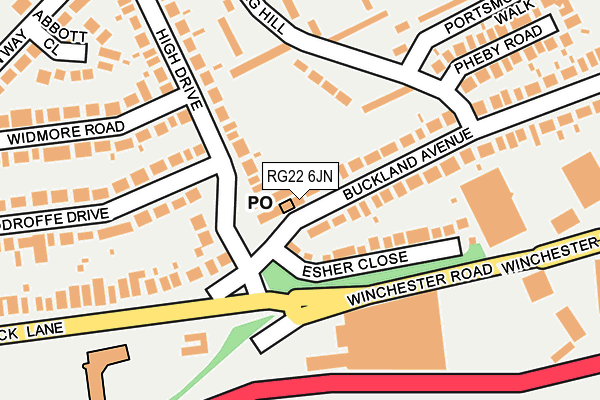 RG22 6JN map - OS OpenMap – Local (Ordnance Survey) RG22 6JN map - OS OpenMap – Local (Ordnance Survey)