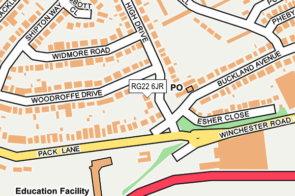 RG22 6JR map - OS OpenMap – Local (Ordnance Survey) RG22 6JR map - OS OpenMap – Local (Ordnance Survey)