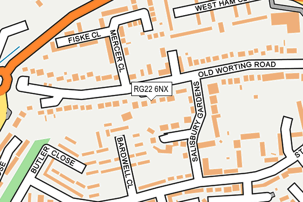 RG22 6NX map - OS OpenMap – Local (Ordnance Survey) RG22 6NX map - OS OpenMap – Local (Ordnance Survey)