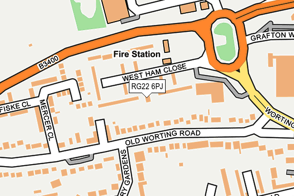 RG22 6PJ map - OS OpenMap – Local (Ordnance Survey) RG22 6PJ map - OS OpenMap – Local (Ordnance Survey)