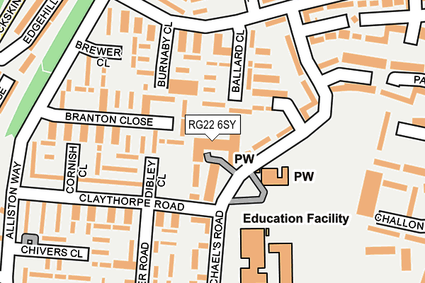 RG22 6SY map - OS OpenMap – Local (Ordnance Survey) RG22 6SY map - OS OpenMap – Local (Ordnance Survey)
