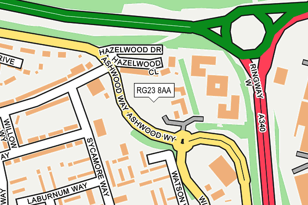 RG23 8AA map - OS OpenMap – Local (Ordnance Survey) RG23 8AA map - OS OpenMap – Local (Ordnance Survey)