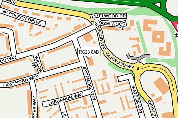 RG23 8AB map - OS OpenMap – Local (Ordnance Survey) RG23 8AB map - OS OpenMap – Local (Ordnance Survey)