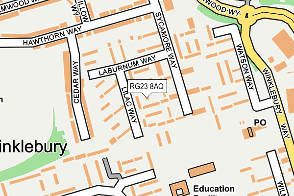RG23 8AQ map - OS OpenMap – Local (Ordnance Survey) RG23 8AQ map - OS OpenMap – Local (Ordnance Survey)