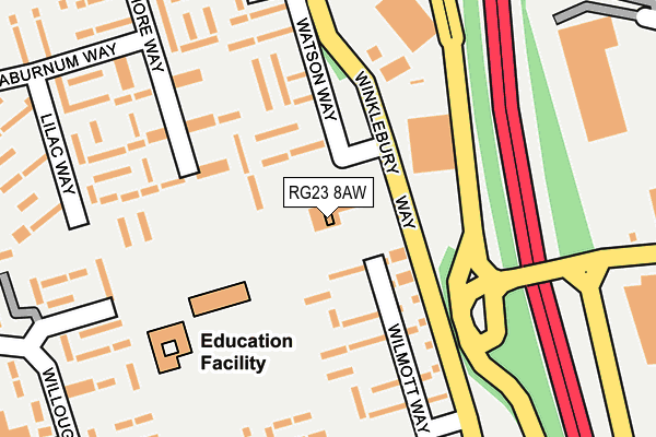 RG23 8AW map - OS OpenMap – Local (Ordnance Survey) RG23 8AW map - OS OpenMap – Local (Ordnance Survey)