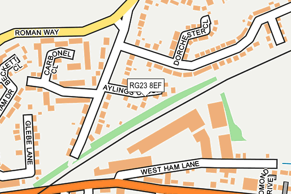 RG23 8EF map - OS OpenMap – Local (Ordnance Survey) RG23 8EF map - OS OpenMap – Local (Ordnance Survey)