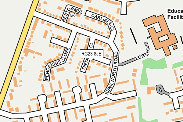 RG23 8JE map - OS OpenMap – Local (Ordnance Survey) RG23 8JE map - OS OpenMap – Local (Ordnance Survey)