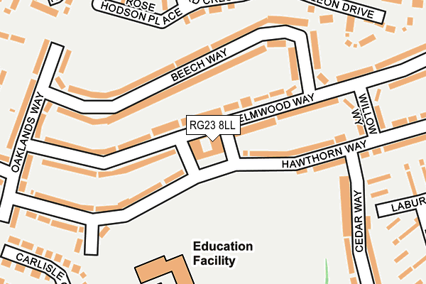 RG23 8LL map - OS OpenMap – Local (Ordnance Survey) RG23 8LL map - OS OpenMap – Local (Ordnance Survey)