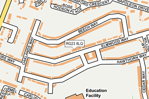 RG23 8LQ map - OS OpenMap – Local (Ordnance Survey) RG23 8LQ map - OS OpenMap – Local (Ordnance Survey)