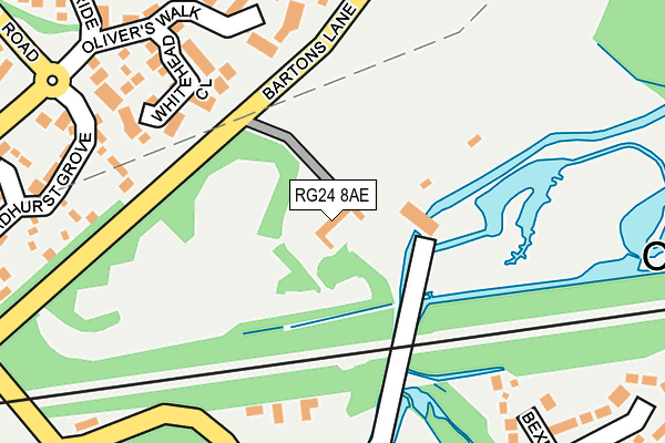RG24 8AE map - OS OpenMap – Local (Ordnance Survey) RG24 8AE map - OS OpenMap – Local (Ordnance Survey)