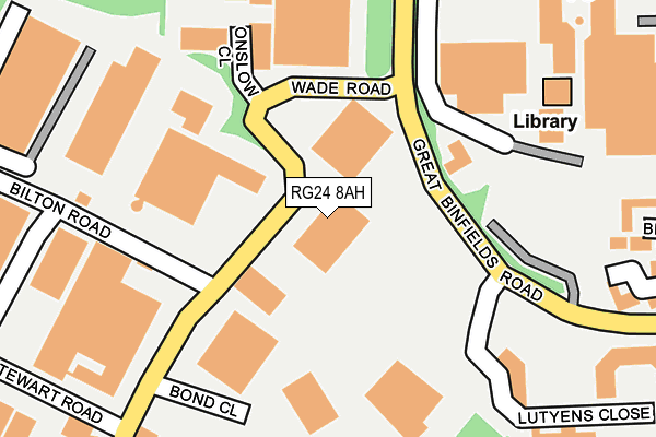 RG24 8AH map - OS OpenMap – Local (Ordnance Survey) RG24 8AH map - OS OpenMap – Local (Ordnance Survey)