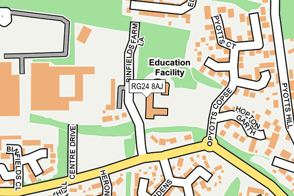 RG24 8AJ map - OS OpenMap – Local (Ordnance Survey) RG24 8AJ map - OS OpenMap – Local (Ordnance Survey)