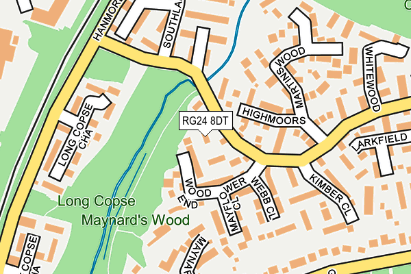 RG24 8DT map - OS OpenMap – Local (Ordnance Survey) RG24 8DT map - OS OpenMap – Local (Ordnance Survey)