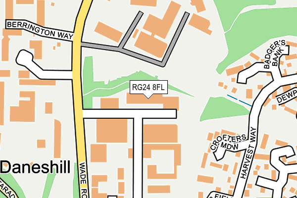 RG24 8FL map - OS OpenMap – Local (Ordnance Survey) RG24 8FL map - OS OpenMap – Local (Ordnance Survey)