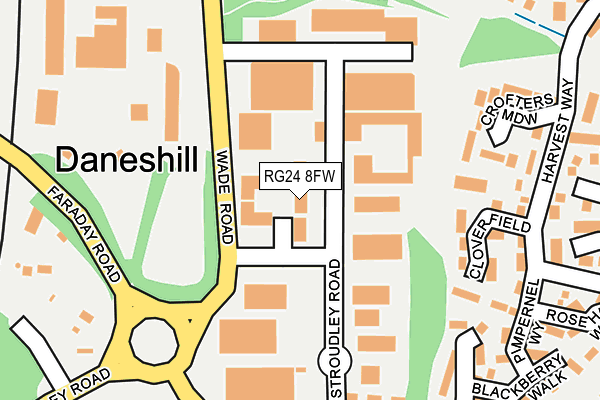 RG24 8FW map - OS OpenMap – Local (Ordnance Survey) RG24 8FW map - OS OpenMap – Local (Ordnance Survey)