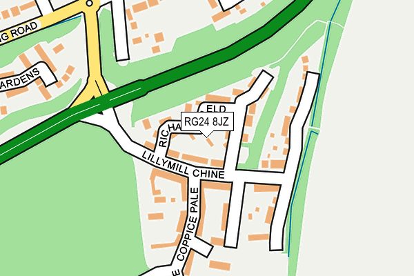 RG24 8JZ map - OS OpenMap – Local (Ordnance Survey) RG24 8JZ map - OS OpenMap – Local (Ordnance Survey)