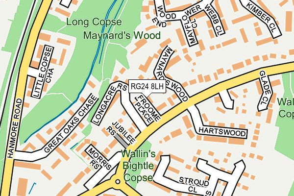 RG24 8LH map - OS OpenMap – Local (Ordnance Survey) RG24 8LH map - OS OpenMap – Local (Ordnance Survey)