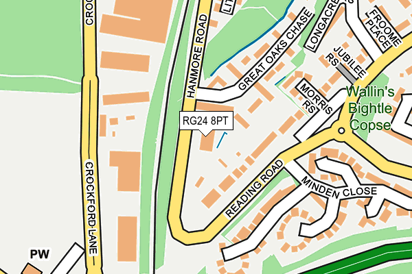 RG24 8PT map - OS OpenMap – Local (Ordnance Survey) RG24 8PT map - OS OpenMap – Local (Ordnance Survey)