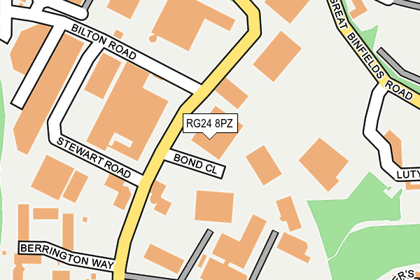 RG24 8PZ map - OS OpenMap – Local (Ordnance Survey) RG24 8PZ map - OS OpenMap – Local (Ordnance Survey)