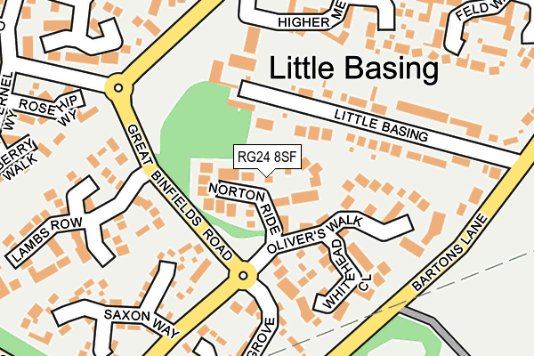 RG24 8SF map - OS OpenMap – Local (Ordnance Survey) RG24 8SF map - OS OpenMap – Local (Ordnance Survey)