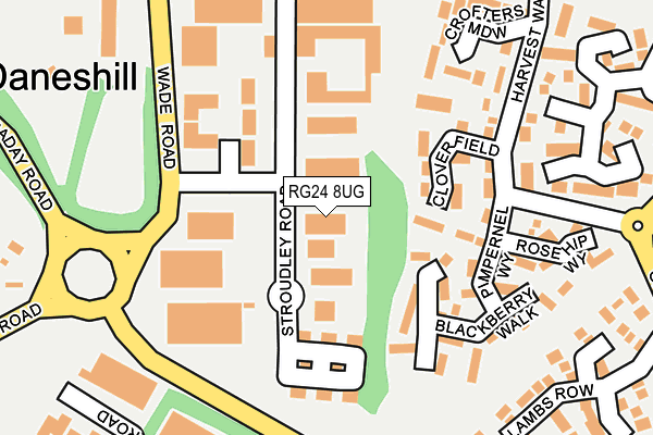 RG24 8UG map - OS OpenMap – Local (Ordnance Survey) RG24 8UG map - OS OpenMap – Local (Ordnance Survey)