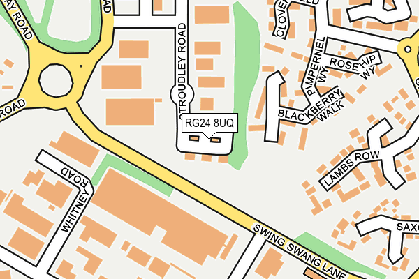 RG24 8UQ map - OS OpenMap – Local (Ordnance Survey) RG24 8UQ map - OS OpenMap – Local (Ordnance Survey)