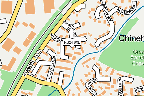 RG24 8XL map - OS OpenMap – Local (Ordnance Survey) RG24 8XL map - OS OpenMap – Local (Ordnance Survey)