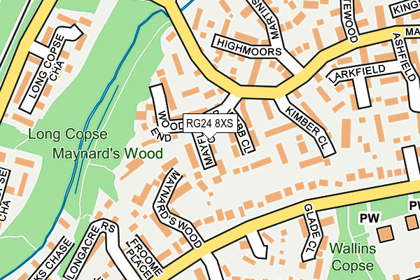 RG24 8XS map - OS OpenMap – Local (Ordnance Survey) RG24 8XS map - OS OpenMap – Local (Ordnance Survey)