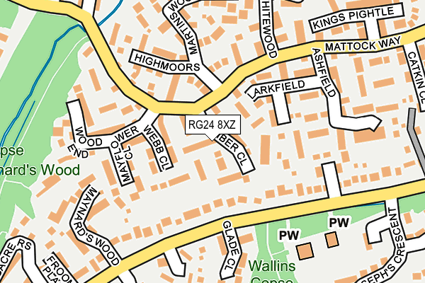 RG24 8XZ map - OS OpenMap – Local (Ordnance Survey) RG24 8XZ map - OS OpenMap – Local (Ordnance Survey)
