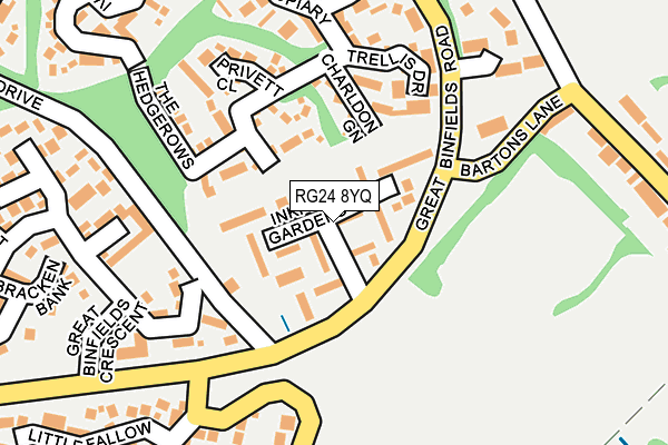 RG24 8YQ map - OS OpenMap – Local (Ordnance Survey) RG24 8YQ map - OS OpenMap – Local (Ordnance Survey)