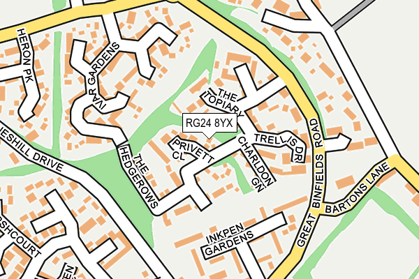 RG24 8YX map - OS OpenMap – Local (Ordnance Survey) RG24 8YX map - OS OpenMap – Local (Ordnance Survey)
