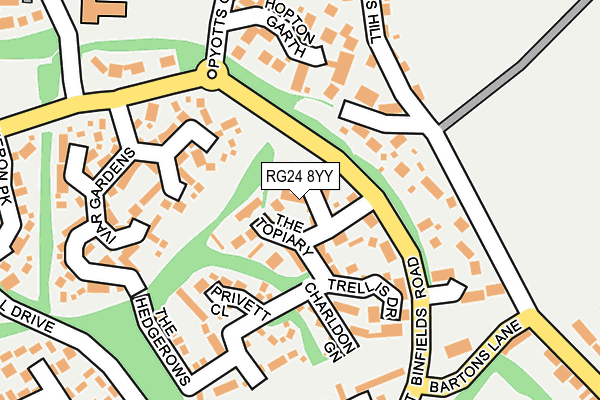 RG24 8YY map - OS OpenMap – Local (Ordnance Survey) RG24 8YY map - OS OpenMap – Local (Ordnance Survey)