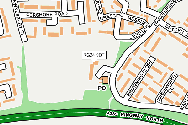 RG24 9DT map - OS OpenMap – Local (Ordnance Survey) RG24 9DT map - OS OpenMap – Local (Ordnance Survey)