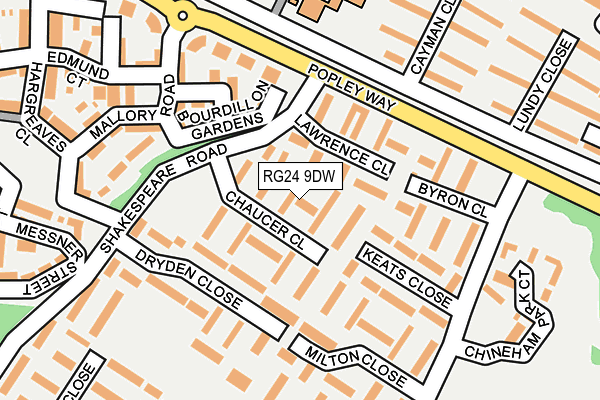 RG24 9DW map - OS OpenMap – Local (Ordnance Survey) RG24 9DW map - OS OpenMap – Local (Ordnance Survey)