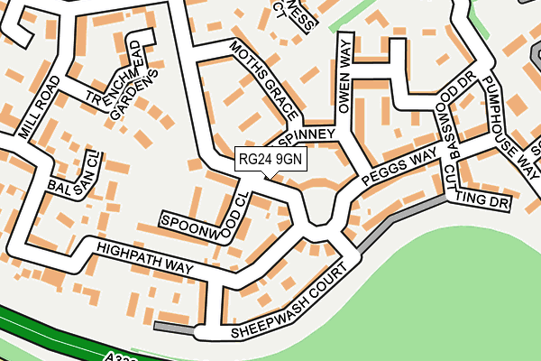 RG24 9GN map - OS OpenMap – Local (Ordnance Survey) RG24 9GN map - OS OpenMap – Local (Ordnance Survey)