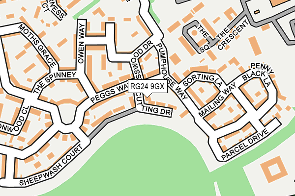 RG24 9GX map - OS OpenMap – Local (Ordnance Survey) RG24 9GX map - OS OpenMap – Local (Ordnance Survey)