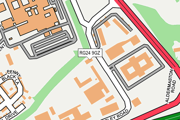 RG24 9GZ map - OS OpenMap – Local (Ordnance Survey) RG24 9GZ map - OS OpenMap – Local (Ordnance Survey)