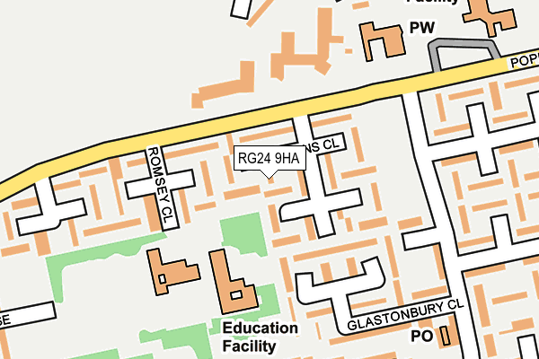 RG24 9HA map - OS OpenMap – Local (Ordnance Survey) RG24 9HA map - OS OpenMap – Local (Ordnance Survey)