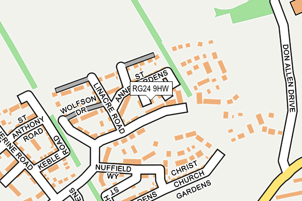 RG24 9HW map - OS OpenMap – Local (Ordnance Survey) RG24 9HW map - OS OpenMap – Local (Ordnance Survey)
