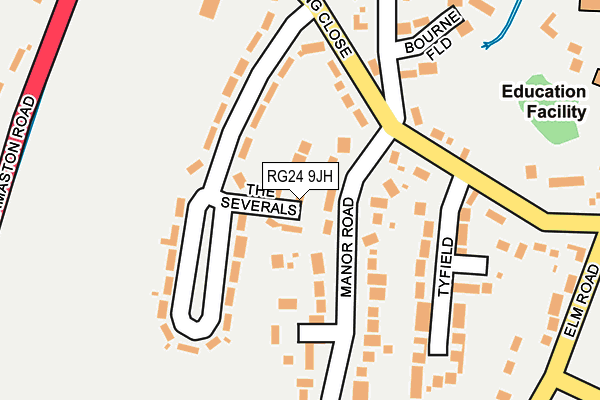 RG24 9JH map - OS OpenMap – Local (Ordnance Survey) RG24 9JH map - OS OpenMap – Local (Ordnance Survey)