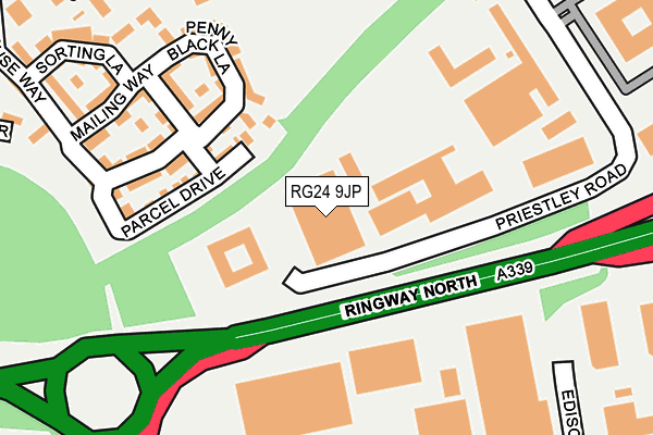 RG24 9JP map - OS OpenMap – Local (Ordnance Survey) RG24 9JP map - OS OpenMap – Local (Ordnance Survey)