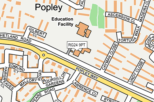 RG24 9PT map - OS OpenMap – Local (Ordnance Survey) RG24 9PT map - OS OpenMap – Local (Ordnance Survey)